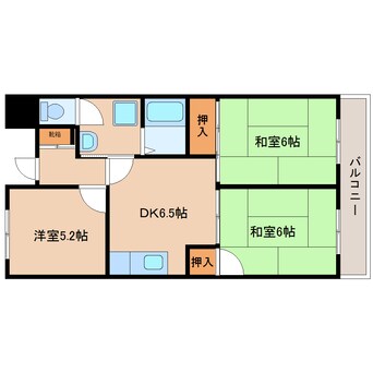 間取図 近鉄橿原線/橿原神宮前駅 徒歩3分 5階 築39年