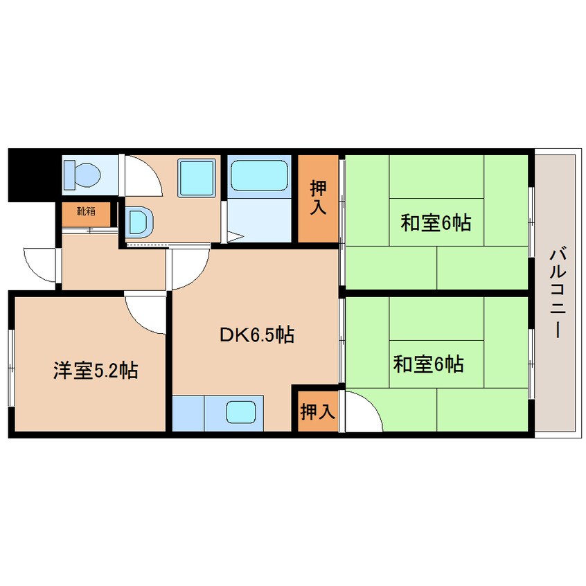 間取図 近鉄橿原線/橿原神宮前駅 徒歩3分 5階 築39年