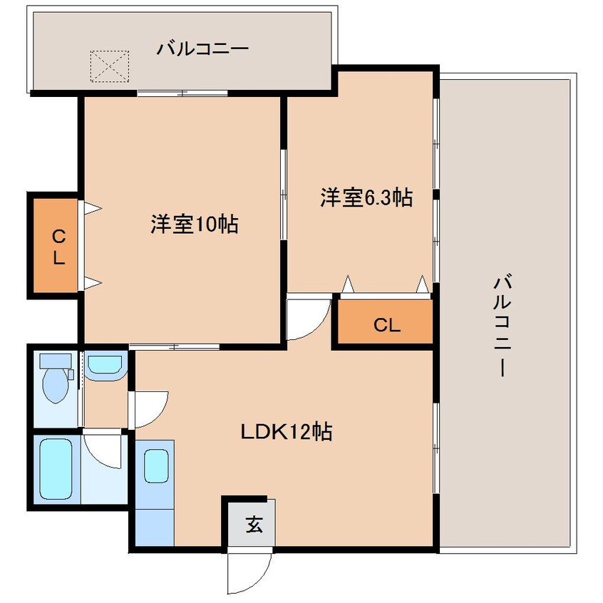 間取図 近鉄橿原線/橿原神宮前駅 徒歩3分 5階 築35年