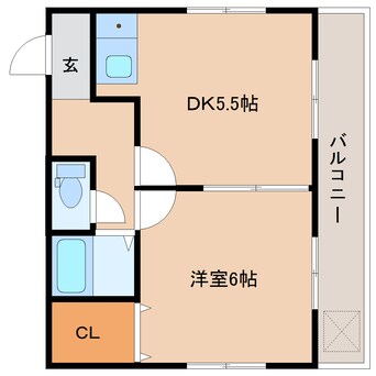 間取図 近鉄橿原線/畝傍御陵前駅 徒歩5分 2階 築24年