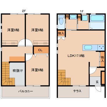 間取図 近鉄大阪線（近畿）/大和八木駅 徒歩9分 1-2階 1年未満