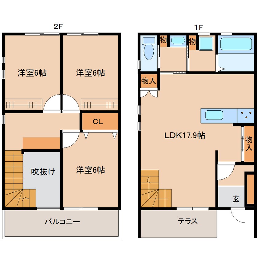 間取図 近鉄大阪線（近畿）/大和八木駅 徒歩9分 1-2階 1年未満