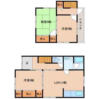 間取図 近鉄南大阪線/坊城駅 徒歩5分 1階 築45年