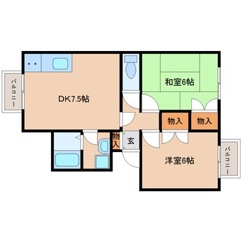 間取図 近鉄南大阪線/坊城駅 徒歩9分 3階 築28年