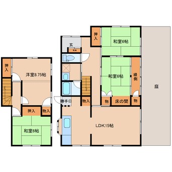 間取図 近鉄南大阪線/六田駅 徒歩14分 1-2階 築43年