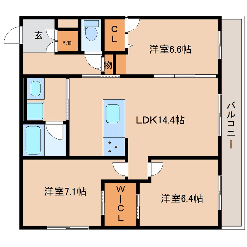 間取図 近鉄大阪線（近畿）/大和八木駅 徒歩12分 3階 建築中