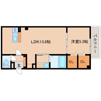 間取図 近鉄橿原線/橿原神宮前駅 徒歩5分 1階 1年未満