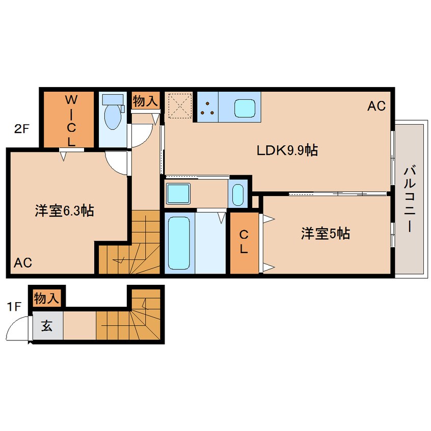 間取図 近鉄大阪線（近畿）/大和八木駅 徒歩12分 2階 建築中