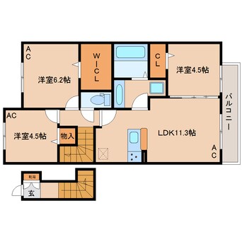 間取図 近鉄大阪線（近畿）/大和八木駅 徒歩12分 2階 建築中