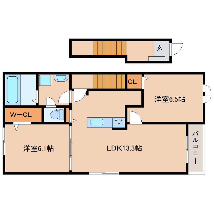 間取図 近鉄田原本線/但馬駅 徒歩11分 2階 建築中