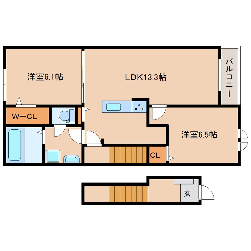 間取図 近鉄田原本線/但馬駅 徒歩11分 2階 建築中