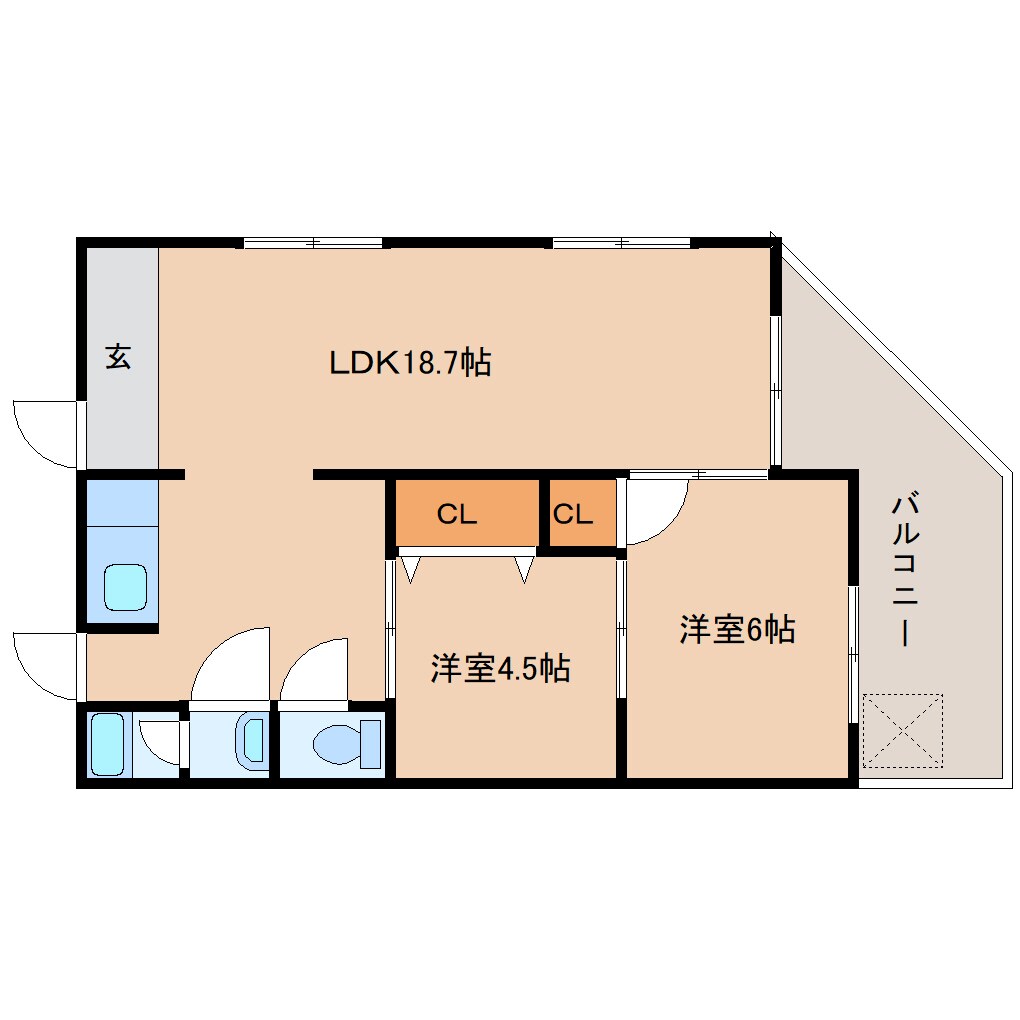 間取り図 近鉄大阪線（近畿）/真菅駅 徒歩2分 2階 築51年