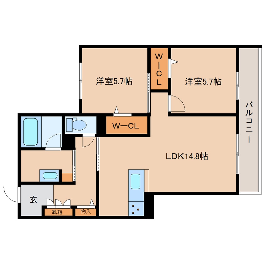 間取図 近鉄大阪線（近畿）/大和八木駅 徒歩7分 3階 1年未満