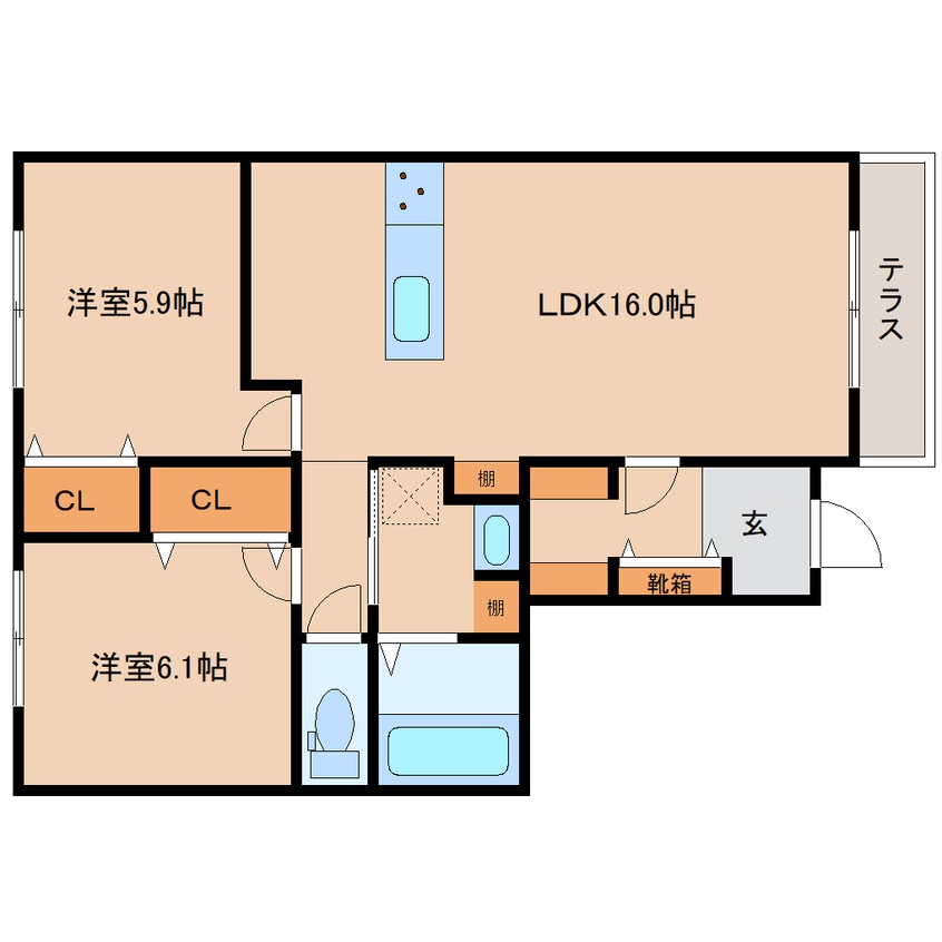 間取図 近鉄南大阪線/坊城駅 徒歩5分 1階 建築中