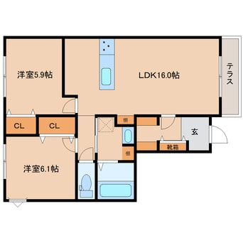 間取図 近鉄南大阪線/坊城駅 徒歩5分 1階 建築中