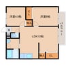 近鉄橿原線/新ノ口駅 徒歩15分 2階 築40年 2LDKの間取り