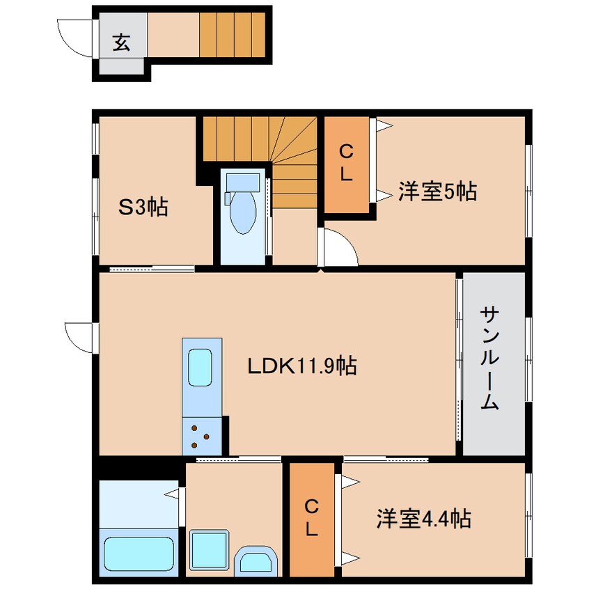 間取図 近鉄橿原線/新ノ口駅 徒歩14分 2階 建築中