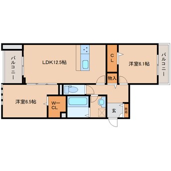 間取図 近鉄南大阪線/橿原神宮前駅 徒歩5分 2階 建築中