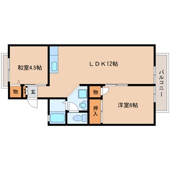 間取図 近鉄大阪線（近畿）/桜井駅 徒歩23分 2階 築33年