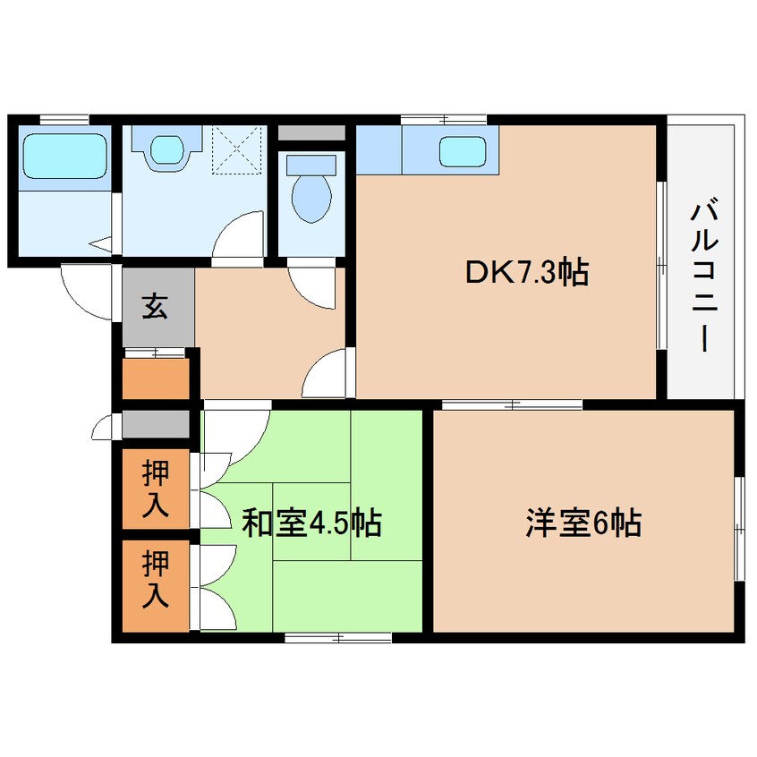 間取図 近鉄大阪線（近畿）/桜井駅 徒歩3分 3階 築36年