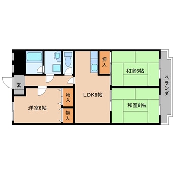 間取図 近鉄大阪線（近畿）/桜井駅 徒歩5分 4階 築37年