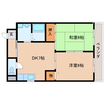 間取図 近鉄大阪線（近畿）/桜井駅 徒歩6分 4階 築28年