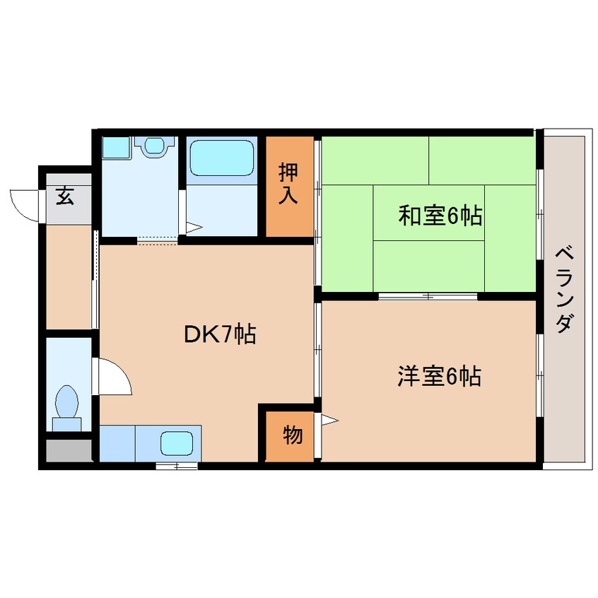 間取図 近鉄大阪線（近畿）/桜井駅 徒歩6分 4階 築28年