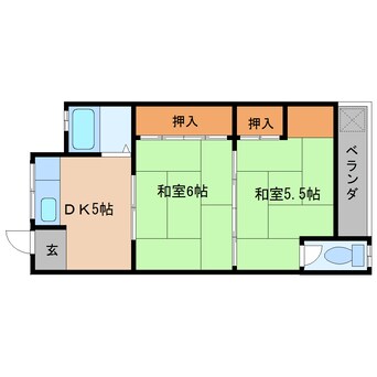 間取図 近鉄大阪線（近畿）/桜井駅 徒歩20分 3階 築39年