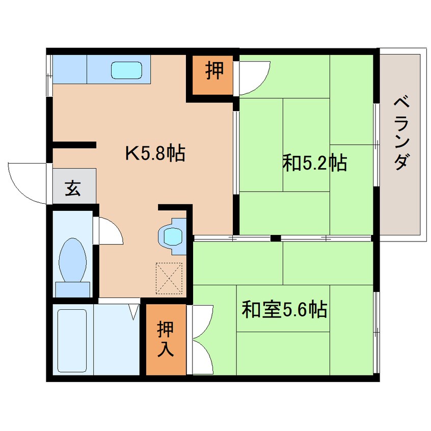 間取図 近鉄大阪線（近畿）/桜井駅 徒歩10分 1階 築37年