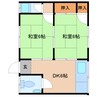 近鉄大阪線（近畿）/桜井駅 徒歩21分 2階 築39年 2DKの間取り
