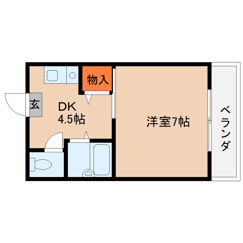 間取図 近鉄大阪線（近畿）/桜井駅 徒歩8分 2階 築34年