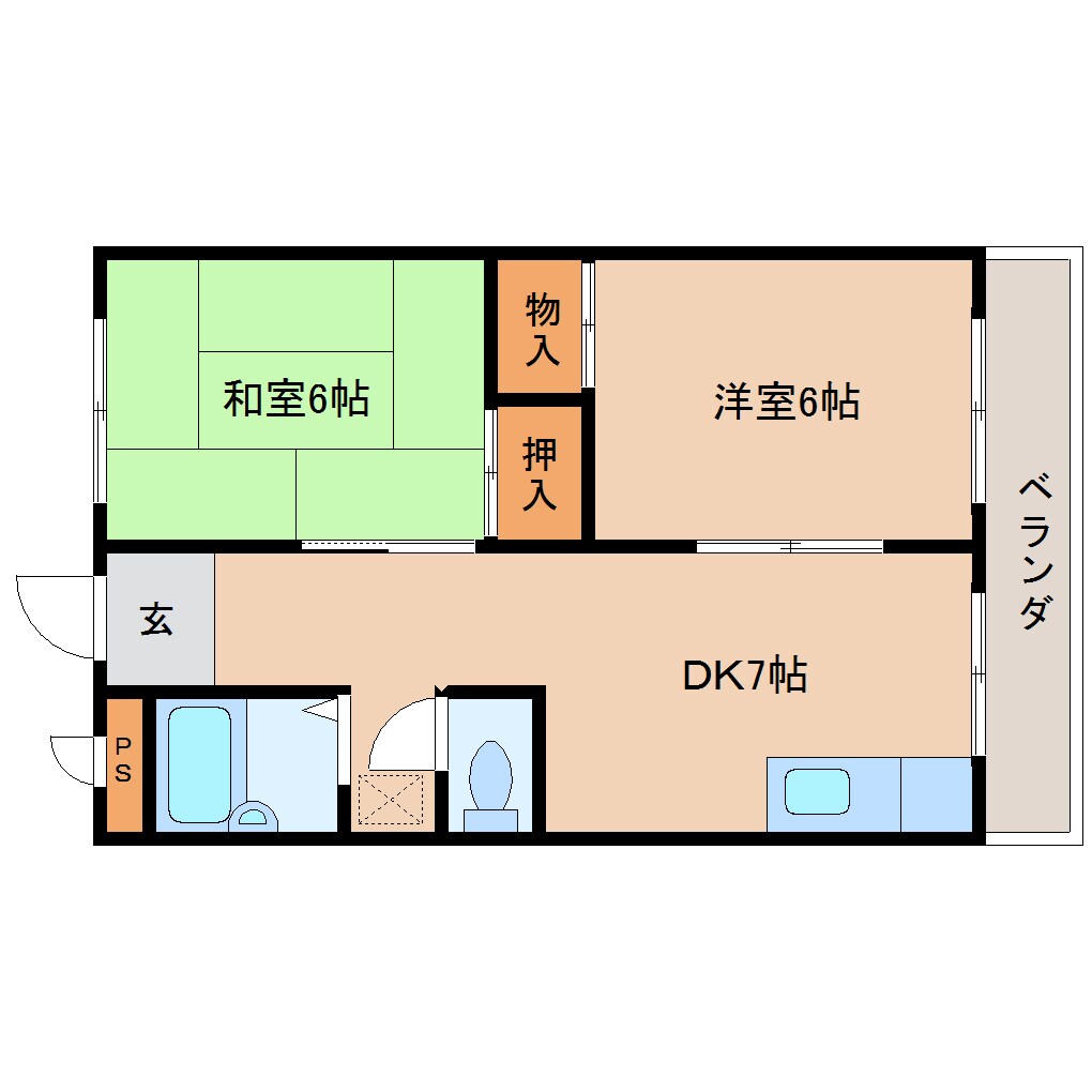 間取り図 桜井線<万葉まほろば線>/三輪駅 徒歩5分 1階 築37年