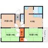 近鉄大阪線（近畿）/大和朝倉駅 徒歩1分 2階 築27年 3Kの間取り