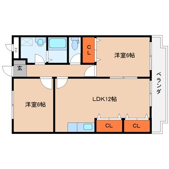 間取図 近鉄大阪線（近畿）/大福駅 徒歩11分 3階 築30年