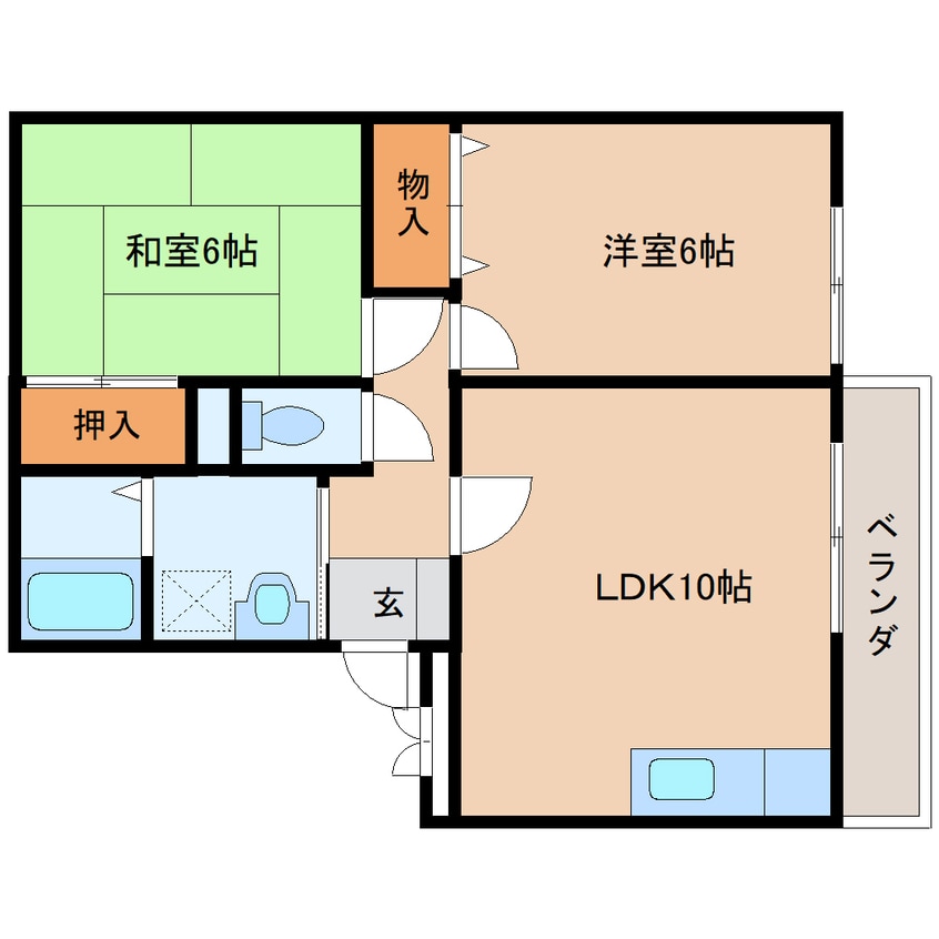 間取図 近鉄大阪線（近畿）/桜井駅 徒歩11分 2階 築23年