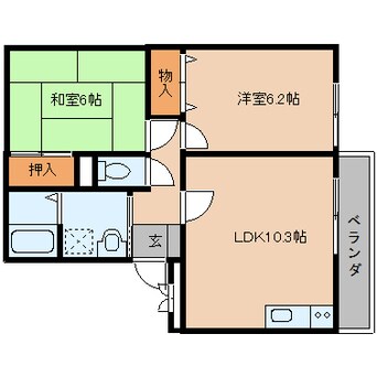 間取図 近鉄大阪線（近畿）/桜井駅 徒歩11分 1階 築22年