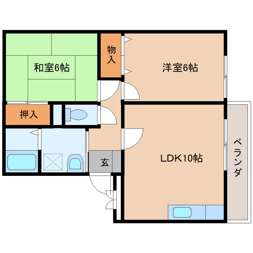 間取図 近鉄大阪線（近畿）/桜井駅 徒歩11分 2階 築23年