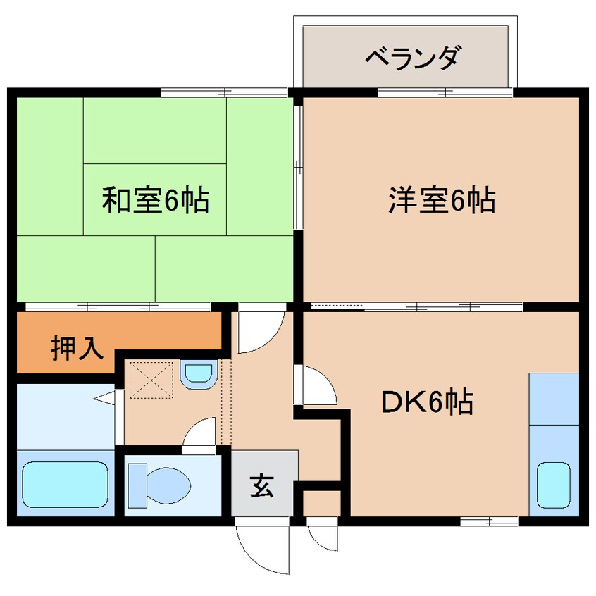 間取図 近鉄大阪線（近畿）/桜井駅 徒歩18分 2階 築29年