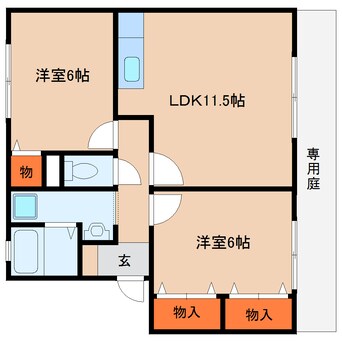 間取図 近鉄大阪線（近畿）/桜井駅 徒歩13分 1階 築22年