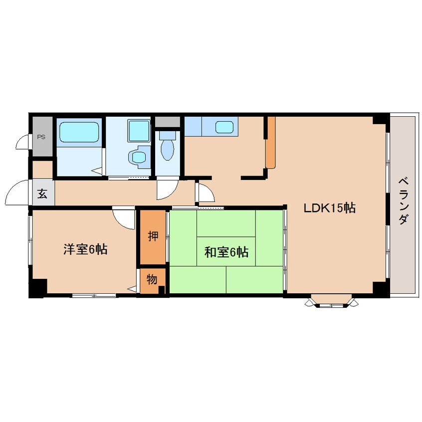 間取図 近鉄大阪線（近畿）/桜井駅 徒歩1分 3階 築21年