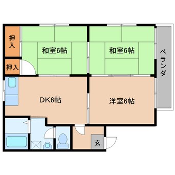 間取図 近鉄大阪線（近畿）/桜井駅 徒歩14分 1階 築31年