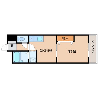 間取図 近鉄大阪線（近畿）/桜井駅 徒歩3分 1階 築26年