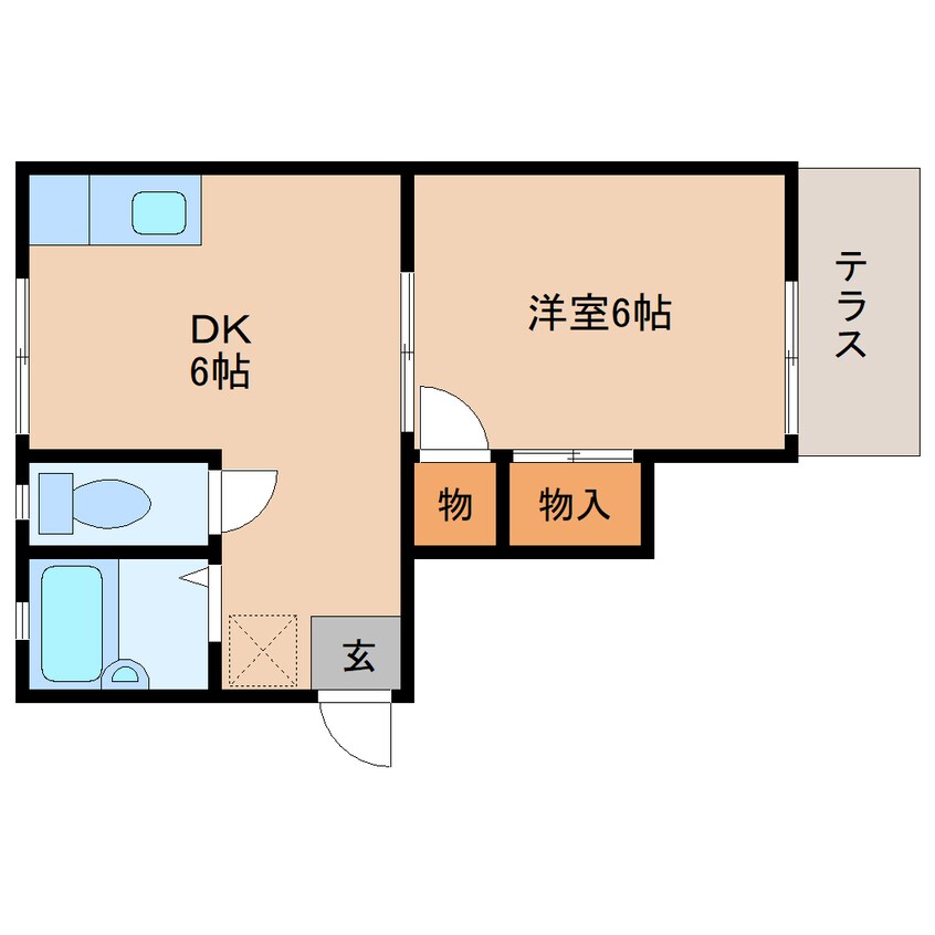 間取図 近鉄大阪線（近畿）/桜井駅 徒歩23分 1階 築36年