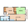 近鉄大阪線（近畿）/大福駅 徒歩12分 2階 築25年 2LDKの間取り