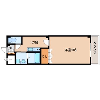 間取図 近鉄大阪線（近畿）/桜井駅 徒歩9分 1階 築21年