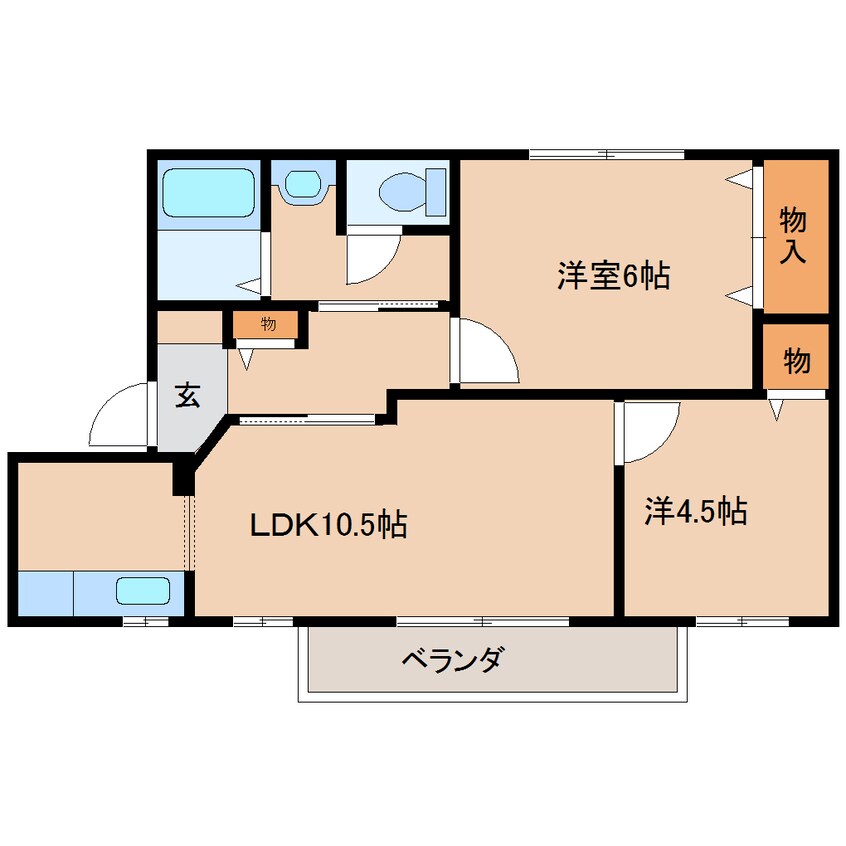 間取図 近鉄大阪線（近畿）/桜井駅 徒歩16分 2階 築21年