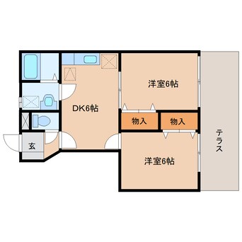 間取図 近鉄大阪線（近畿）/桜井駅 徒歩15分 1階 築21年
