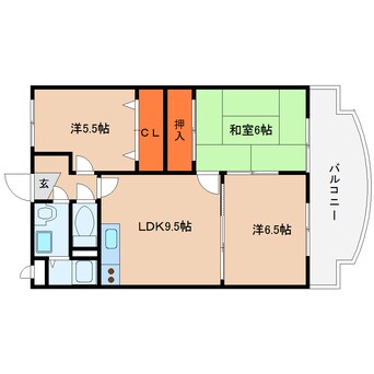 間取図 近鉄大阪線（近畿）/大福駅 徒歩7分 2階 築20年