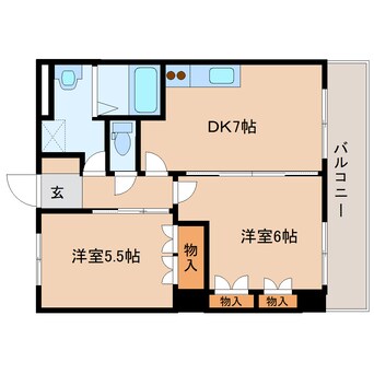 間取図 近鉄大阪線（近畿）/榛原駅 徒歩18分 2階 築20年