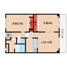 近鉄大阪線（近畿）/桜井駅 徒歩20分 3階 築20年 2LDKの間取り